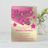 Coole moderne funky Super-Star Typografie pink Einladung (Stehend Vorderseite)