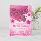 Coole moderne funky Super-Star Typografie pink Einladung (Stehend Vorderseite)