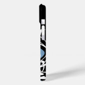 Coole moderne Girly Blue und White Blume Case-Mate iPhone Hülle (Rückseite / Links)