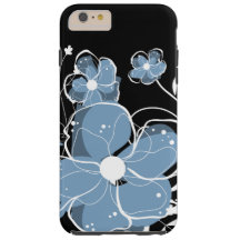 Coole moderne Girly Blue und White Blume