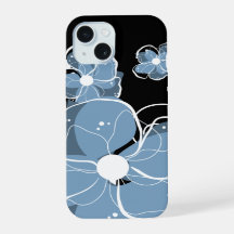 Coole moderne Girly Blue und White Blume