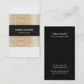 Coole moderne Imitate Gold Sequins Makeup Artist Visitenkarte (Vorne/Hinten)