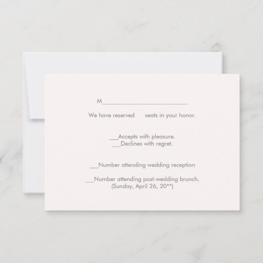 Coole moderne Imitate Rose Gold Sequins UAWG RSVP Karte (Rückseite)