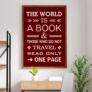 Coole moderne inspirierende Typografie Reisezitat Poster