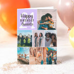 Coole moderne lila Fotos Collage Grid 21 Geburtsta Karte<br><div class="desc">Coole moderne lila Fotos Collage Grid 21 Geburtstag ,  fügen 8 Ihrer Freunde Lieblings-Foto mit einem modernen und coolen eleganten Drehbuch Schriftart Typografie. Fügen Sie Ihre Nachricht hinzu.</div>