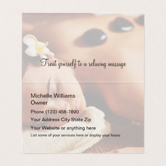 Coole moderne Massagetherapie Visitenkarten (Innenseite Aufgefaltet)