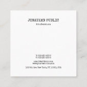 Coole, moderne Minimalistische Designvorlage Quadratische Visitenkarte (Rückseite)