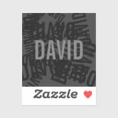 Coole, moderne Namenssammlung in Schwarz und Grau Aufkleber (Blatt)