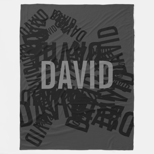 Coole, moderne Namenssammlung in Schwarz und Grau Fleecedecke (Vorderseite)