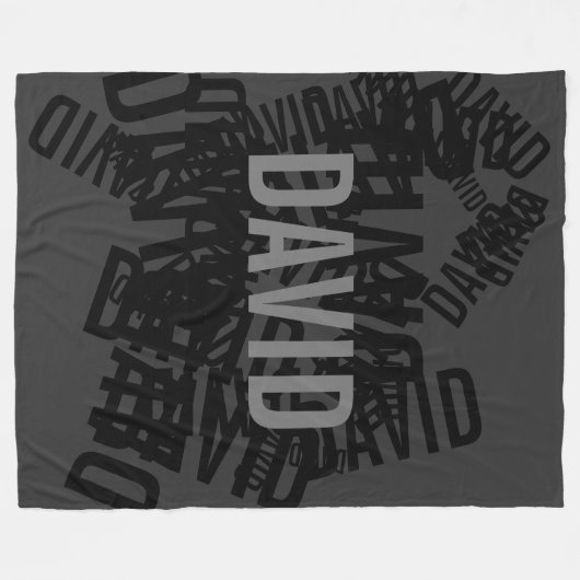 Coole, moderne Namenssammlung in Schwarz und Grau Fleecedecke (Vorderseite (Horizontal))