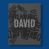 Coole, moderne Namenssammlung in Schwarz und Grau Fleecedecke