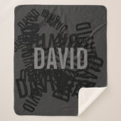 Coole, moderne Namenssammlung in Schwarz und Grau Sherpadecke (Vorderseite)