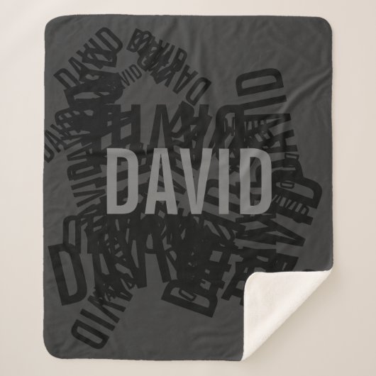 Coole, moderne Namenssammlung in Schwarz und Grau Sherpadecke (Vorderseite)