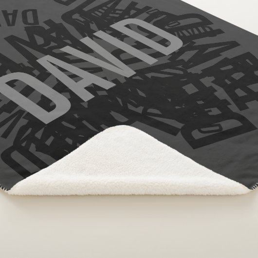 Coole, moderne Namenssammlung in Schwarz und Grau Sherpadecke (3/4)
