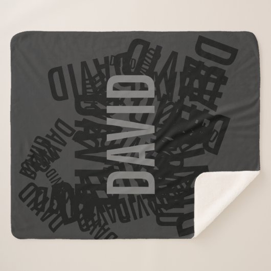 Coole, moderne Namenssammlung in Schwarz und Grau Sherpadecke (Vorderseite (Horizontal))