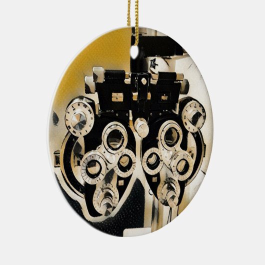 Coole moderne Optometriker Phoroptor Linsen Keramikornament (Rechts)