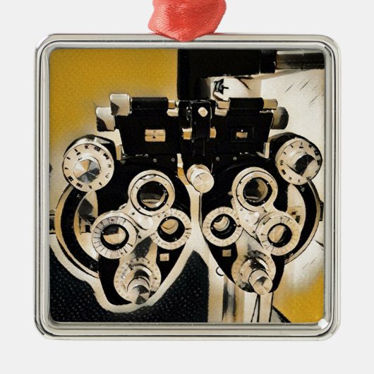 Coole moderne Optometriker Phoroptor Linsen Ornament Aus Metall (Vorne)