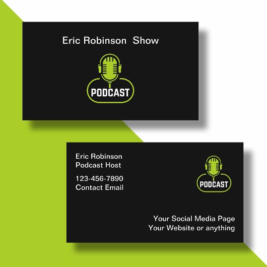 Coole moderne Podcast Mikrofon Visitenkarten Visitenkarte