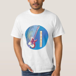 Coole moderne rote und blaue Gitarre hinzufügen T-Shirt