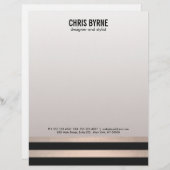 Coole, moderne Schwarz und Rose Gold gestreift Briefkopf (Vorne/Hinten)