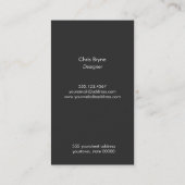 Coole, moderne Schwarz und Rose Gold gestreift Visitenkarte (Rückseite)