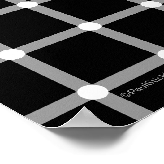 Coole moderne Schwarz-Weiß-Illusion Kunst Poster (Ecke)