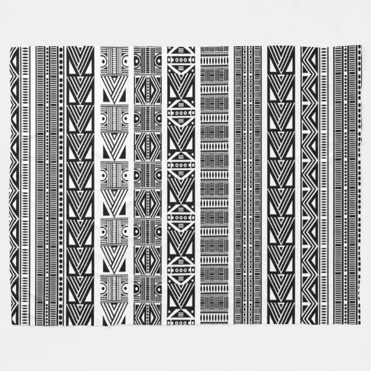 Coole, moderne, schwarz-weiße Muster Streifen Fleecedecke (Vorderseite (Horizontal))