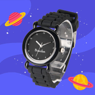 Coole moderne schwarze stilvolle benutzerdefiniert armbanduhr