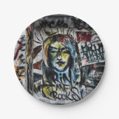 Coole moderne Stadt Graffiti Street Art Pappteller (Vorderseite)