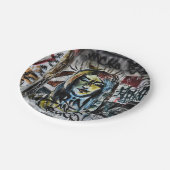 Coole moderne Stadt Graffiti Street Art Pappteller (Schrägansicht)