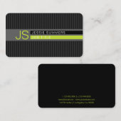 Coole moderne Streifen | Grau, Kalkgrün und Schwar Visitenkarte (Vorne/Hinten)