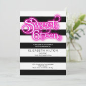 Coole, moderne Stricktypografie 16 . Geburtstag Einladung (Stehend Vorderseite)