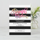 Coole, moderne Stricktypografie 16 . Geburtstag Einladung (Stehend Vorderseite)