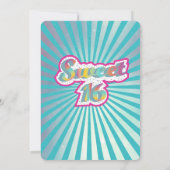 Coole moderne Superstar-Typografie pink blau Einladung (Rückseite)