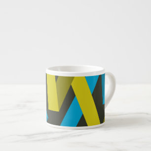 Coole, moderne, trendige geometrische Wege fließen Espressotasse