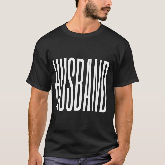 Coole moderne trendige, schlichte schwarze Husband T-Shirt (Vorderseite)