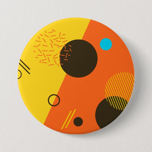 Coole, moderne, trendige, urbane Memphis-Illustrat Button (Vorderseite)