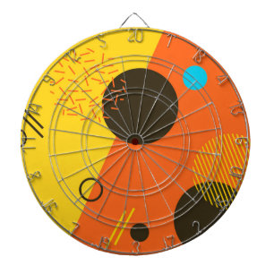 Coole, moderne, trendige, urbane Memphis-Illustrat Dartscheibe