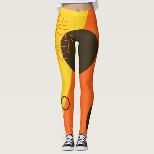 Coole, moderne, trendige, urbane Memphis-Illustrat Leggings (Vorderseite)