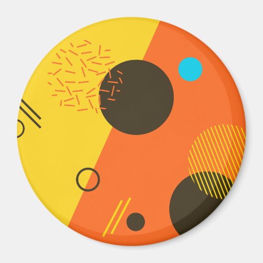 Coole, moderne, trendige, urbane Memphis-Illustrat Magnet (Vorne)