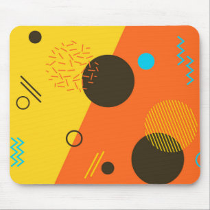 Coole, moderne, trendige, urbane Memphis-Illustrat Mousepad