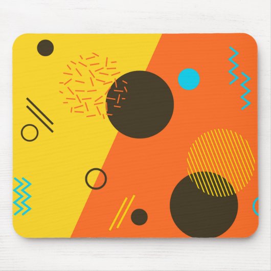 Coole, moderne, trendige, urbane Memphis-Illustrat Mousepad (Vorne)