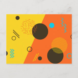 Coole, moderne, trendige, urbane Memphis-Illustrat Postkarte