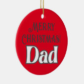 Coole moderne Typografie Frohe Weihnachten Vater Keramik Ornament (Rechts)