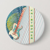 Coole moderne weiße und Aquamarine elektrische Git Button (Vorderseite)