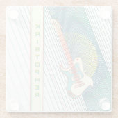 Coole moderne weiße und Aquamarine elektrische Git Glasuntersetzer (Rückseite)