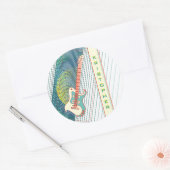 Coole moderne weiße und Aquamarine elektrische Git Runder Aufkleber (Umschlag)