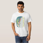 Coole moderne weiße und Aquamarine elektrische Git T-Shirt (Vorne ganz)