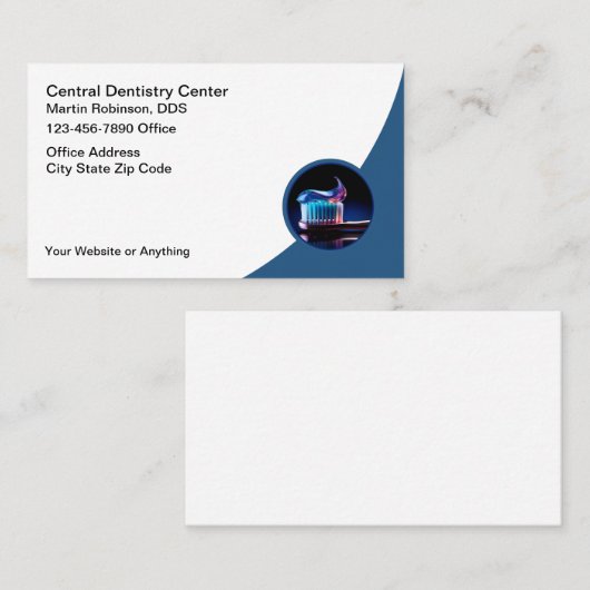Coole moderne ZahnarztbüroVisitenkarten Visitenkarte (Vorne/Hinten)