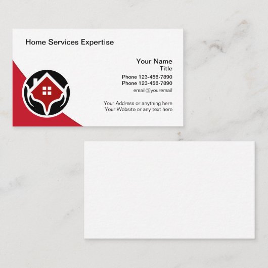 Coole moderne Zuhause-Services Business Cards Visitenkarte (Vorne/Hinten)